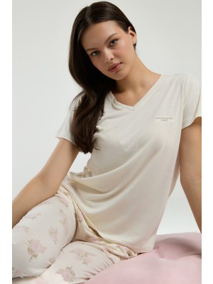 Pierre Cardin Kadın Beyaz Pijama Takımı PC9006-S-V1