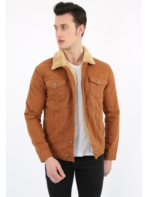 Evolaria Içi Kürklü Çıtçıt Düğmeli Kalın Spor Erkek Günlük Kot Mont