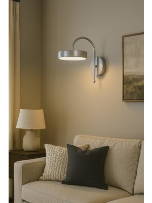 Modern Gri LED Duvar Aplik, Banyo, Mutfak ve Salon Kullanımı