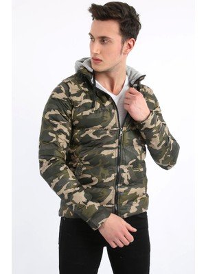Evolaria Kamuflaj Desenli Spor Erkek Günlük Şişme Mont
