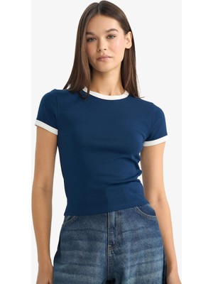 Defacto Kadın T-Shirt F9823AX/NV248 Navy