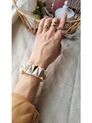 Initium Premium Kalite Çift Lastikli Baklava Model Kemik Bilezik