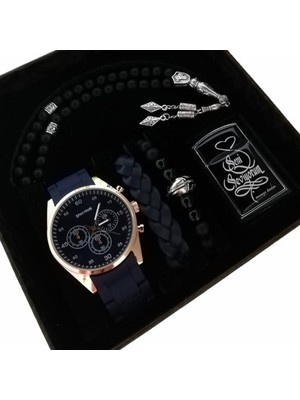 Sevgiliye Hediye Erkek Saat Seti Erkek Kol Saati Çakmak Bileklik Tesbih Hediye Seti Doğum Günü Hediyesi