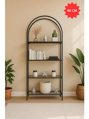 Şık Siyah Kitaplık ve Raf Dekoru, Modern Mutfak ve Çalışma Alanı Için