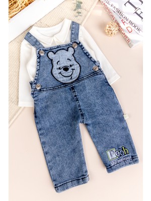 Babymod Fiğürlü Denim 2'li Erkek Bebek Kot Salopet Tulum