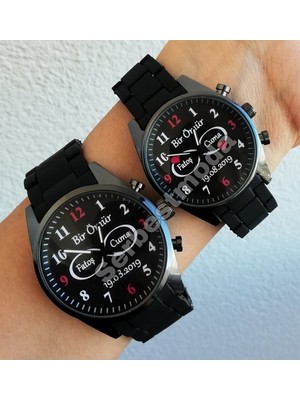 Sevgili Çift Saatleri Kişiye Özel Çift Saat Kombini Erkek Bayan Kol Saati Sevgiliye Hediye Isim Baskılı Kişiye Özel Saatler Sevgililer Günü Hediyesi