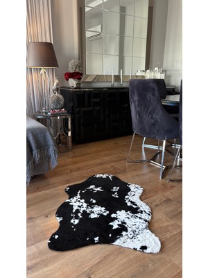 Doğuş Peluş Halı Dana Post Siyah Yumuşak Dokulu Peluş Halı Tek Kafa Post