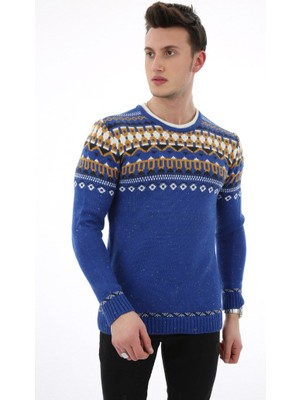 Evolaria Desenli Kalın Kışlık Erkek Günlük Triko Kazak