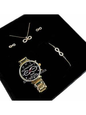 Kadın Kol Saati Anneler Günü Hediyesi Kişiye Özel Bayan Saat Sevgiliye Hediye Takı Hediye Seti Kolye Küpe Bileklik Kombini