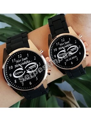 Sevgili Çift Saatleri Kişiye Özel Çift Saat Kombini Erkek Bayan Kol Saati Sevgiliye Hediye Seti