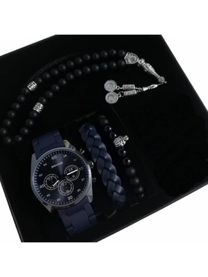 Erkek Kombin Saat Seti Tespih Bileklik Sevgiliye Hediye Doğum Günü Hediyesi Erkeğe Hediye