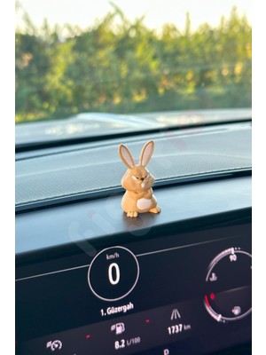 Normadia Sevimli Tavşan Arabası Dekoratif Figür, Minik Hediye, Odaya Neşe Katar