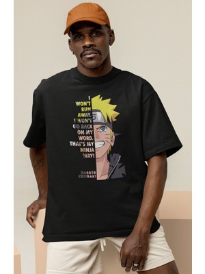 Sevbano Naruto Uzumaki Baskılı Unisex Oversize Anime Karakter Tişört