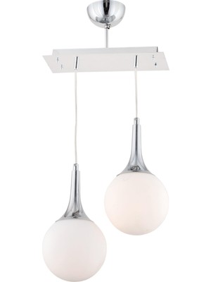 Şık Damla 2'li Sıralı Krom Modern Avize, Koridor, Mutfak ve Salon Için