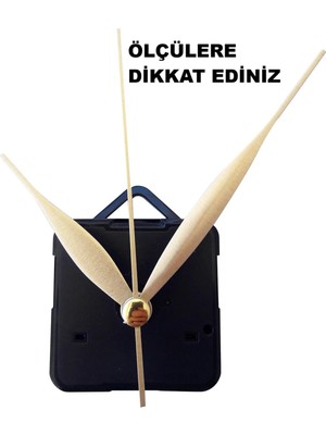 UltraMint Sessiz Çalışan 16 mm Şaft Boyu Saat Mekanizması, Akrep-Yelkovan-Saniye (Askılı)