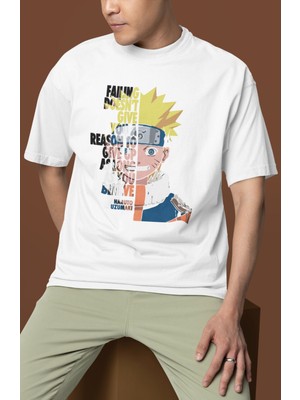 Sevbano Naruto Uzumaki Baskılı Unisex Oversize Naruto Anime Dizi Karakter Tişört