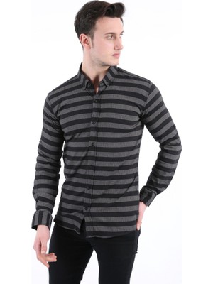 Evolaria Erkek Günlük Çizgili Full Likralı Gömlek
