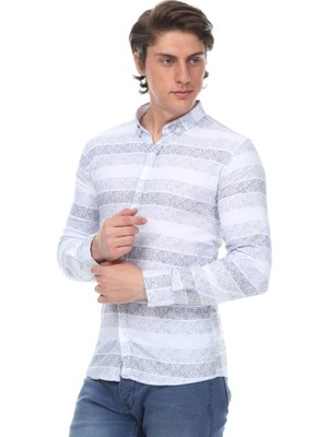 Evolaria Erkek Günlük Full Likralı Desenli Gömlek