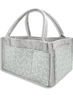 Bfs   Babyjem Keçe Anne Bebek Bakım Çantası 772 Yeşil Çiçek