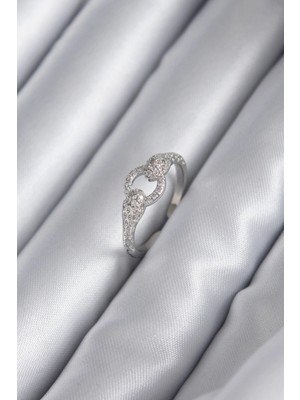 Luord Ticaret Bfs Pirinç Gümüş Renk Zirkon Taşlı Yılan Model Kadın Yüzük