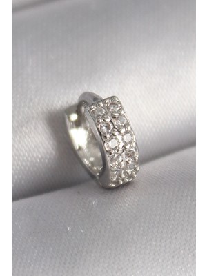 Luord Ticaret Bfs 316L Çelik Gümüş Renk Zirkon Taşlı Tragus Piercing