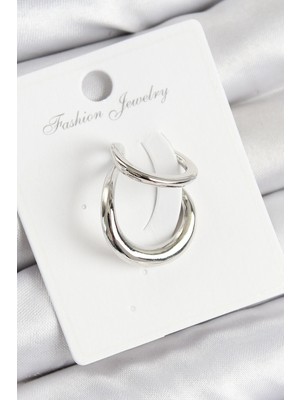 Luord Ticaret Bfs Pirinç Halka Model Gümüş Renk Sağ Kıkırdak Küpe