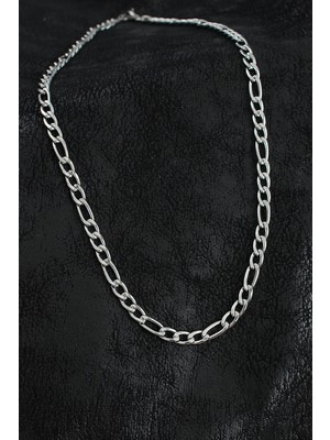 Luord Ticaret Bfs 316L Çelik Kalın Figaro Zincir Model Gümüş Renk Erkek Kolye