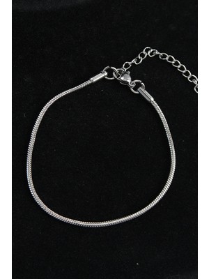 Luord Ticaret Bfs 316L Çelik Oval Italyan Model Gümüş Renk Erkek Bileklik