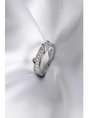 Luord Ticaret Bfs Pirinç Gümüş Renk Su Yolu Zirkon Taşlı Kadın Yüzük