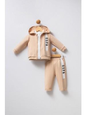 U.s Polo Assn Erkek Bebek 3lü Takım - Bej