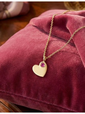 İryum 0.04 Karat Yakut Kalbimin Tek Sahibi Kolye PN1992KY