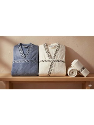 Özdilek Nev Snug Indigo-Krem Aile Seti