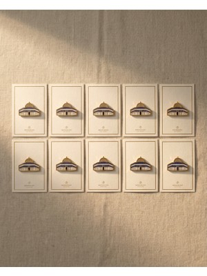 Zaytoon Rozet,10'lu Kubbet-üs Sahra Altın Renk Metal Yaka Rozeti