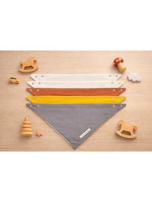 Enhitbaby 5 Adet Sıvı Geçirmez Müslin Fular Önlük Set, %100 Pamuk, Yıkanabilir