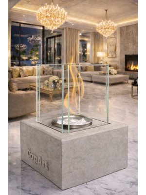 Copart Muko Biyoetanol Masaüstü Beton Şömine - 1 Lt Bioetanol Yakıt Hediyeli