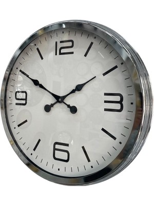Sylar Zentime Krom Modern 60 cm Metal Duvar Saati