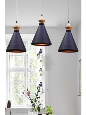 Şık Siyah Üçlü Sarkıt Lamba, Modern Tasarım, Ev ve Mekan Dekoru