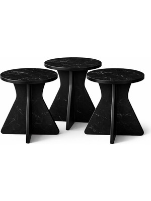 Sylar Bendir Siyah Darbuka Zigon Sehpa Takımı