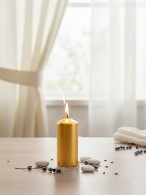 Silidir Mum Altın 3.5 × 8 Cm