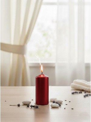 Parti Adresi Silidir Mum Kırmızı 3.5 × 8 Cm