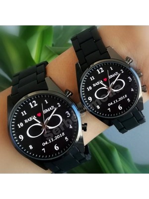 Çift Sevgili Saatleri Kişiye Özel Hediye Isimli Saat Doğum Günü Evlilik Yıl Dönümü Hediyeleri Erkek Bayan Baskılı Saat