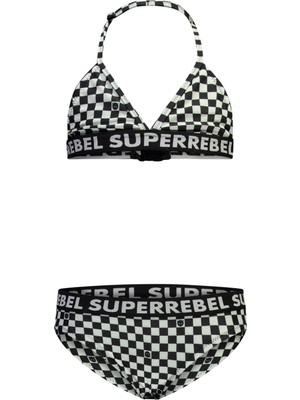 Super Rebel Siyah Kız Çocuk Bikini Takım R501-5002-ISLA Basic Cool Triangle