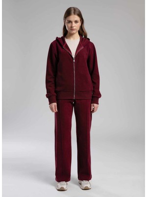 Lee Cooper Kapüşon Yaka Düz Bordo Kadın Sweatshırt 261 Lcf 241016 Doubt Bordo