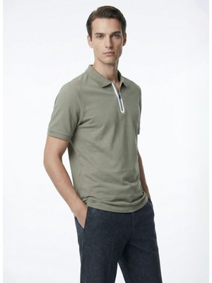 Fabrika Düz Haki Erkek Polo T-Shirt F4SM-TST 0747 Nb