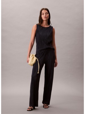 Calvin Klein Yuvarlak Yaka Düz Mavi Kadın Bluz LV044A212GCJM