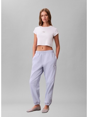 Calvin Klein Jeans Mavi Kadın Standart Fit Baskılı Eşofman Altı Monologo French Terry Jogger