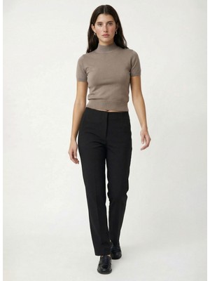 Fabrika Normal Bel Slim Fit Siyah Kadın Pantolon F6SL-PNT0332