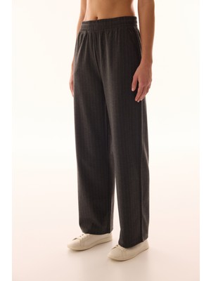 Penti Antrasit Çizgili Chic Pantolon