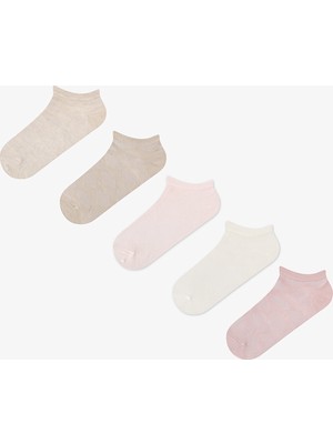 Penti 5 Çift Pamuklu Kendinden Desenli Patik Çorap