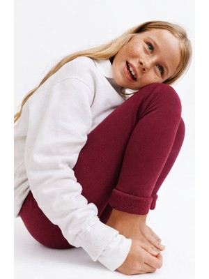 Katia & Bony İçi Havlu Çocuk Tayt Açık Bordo